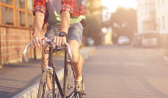 cyclist at dusk