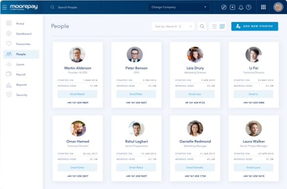 payroll software people dashboard