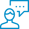 user chat logo blue