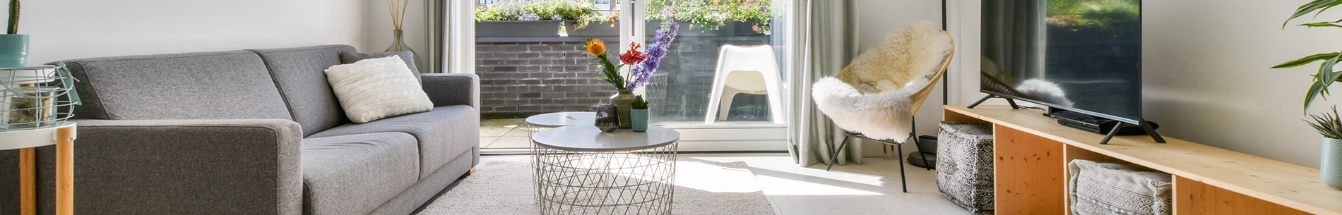 Living room with natural light banner