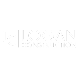 logan construction company logo white