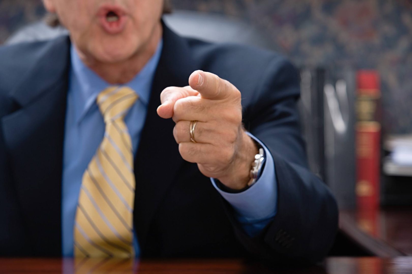 Businessman pointing