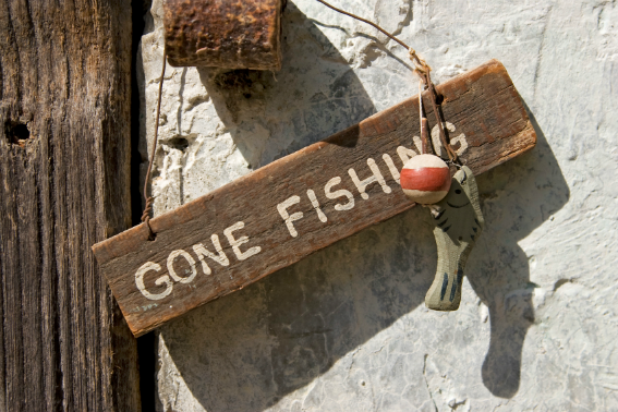 gone fishing sign