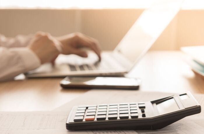 calculator on desk