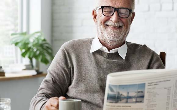 Elderly man enjoying his pension scheme