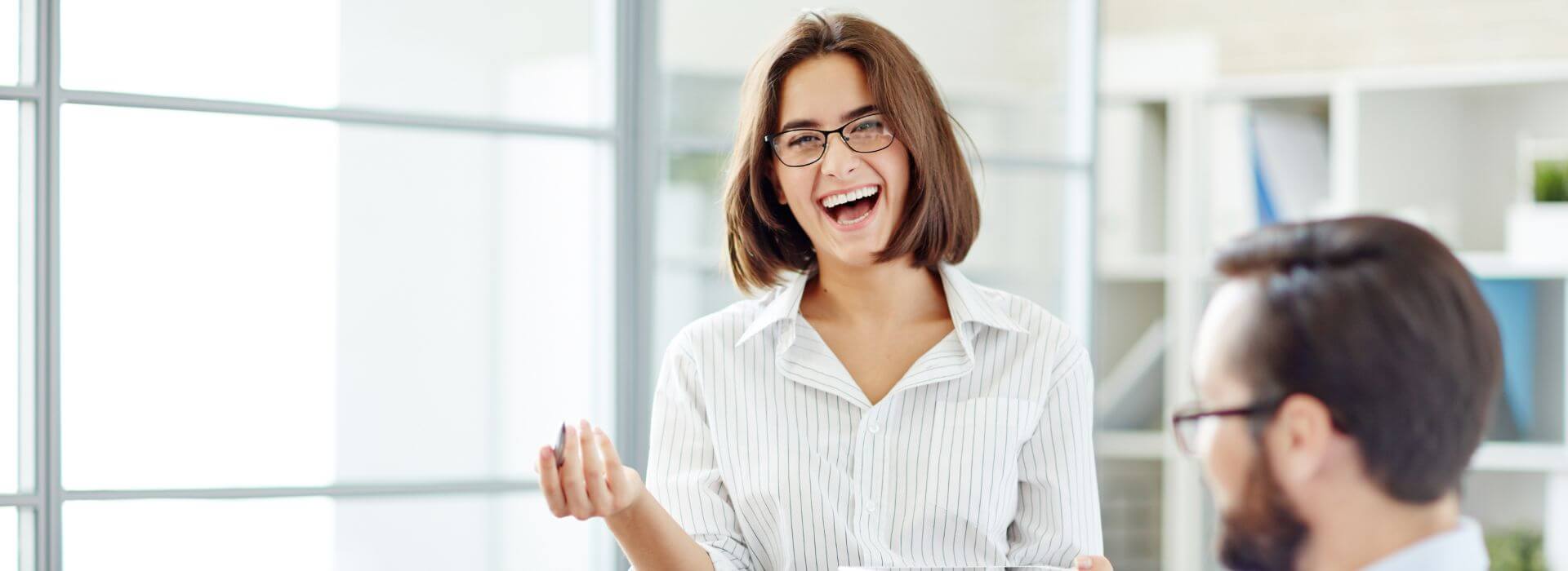 woman laughing