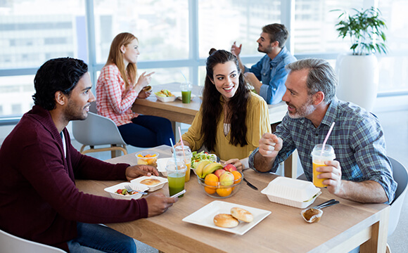 group of friends having a meal together