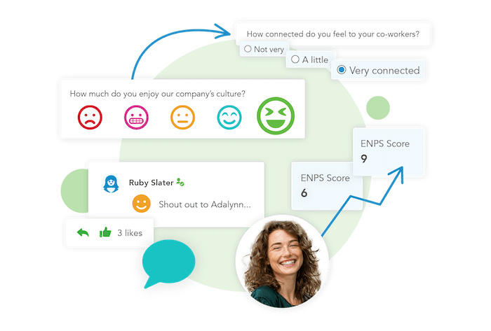 HCM hr employee engagement software feature snippets