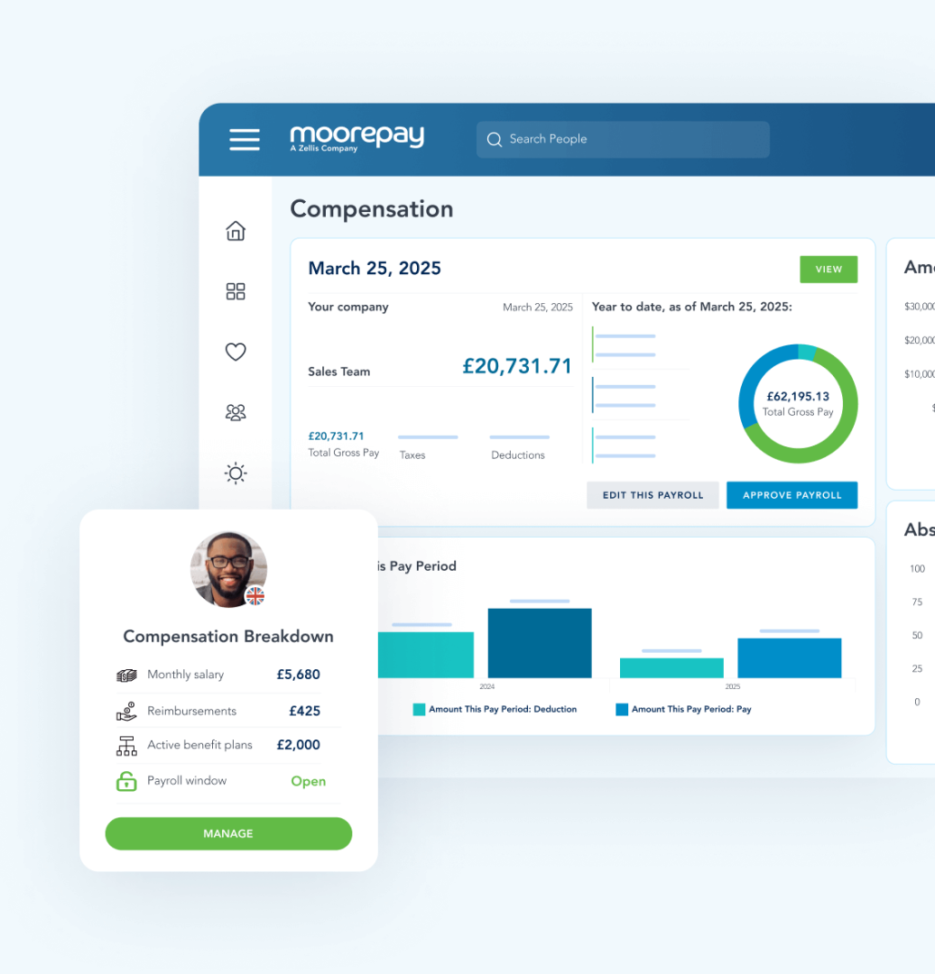 payroll software dashboard desktop and mobile