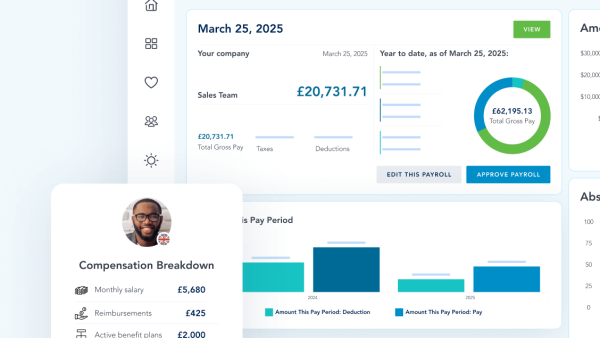 payroll software dashboard desktop and mobile